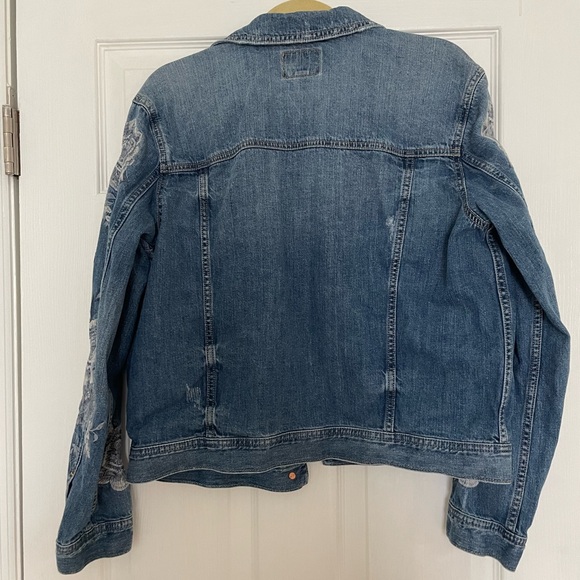 Vintage American Eagle Embroidered Denim Jacket Floral - Picture 5 of 6